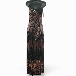 NEW Strapless Sequin Long Cocktail Dress Medium NWT